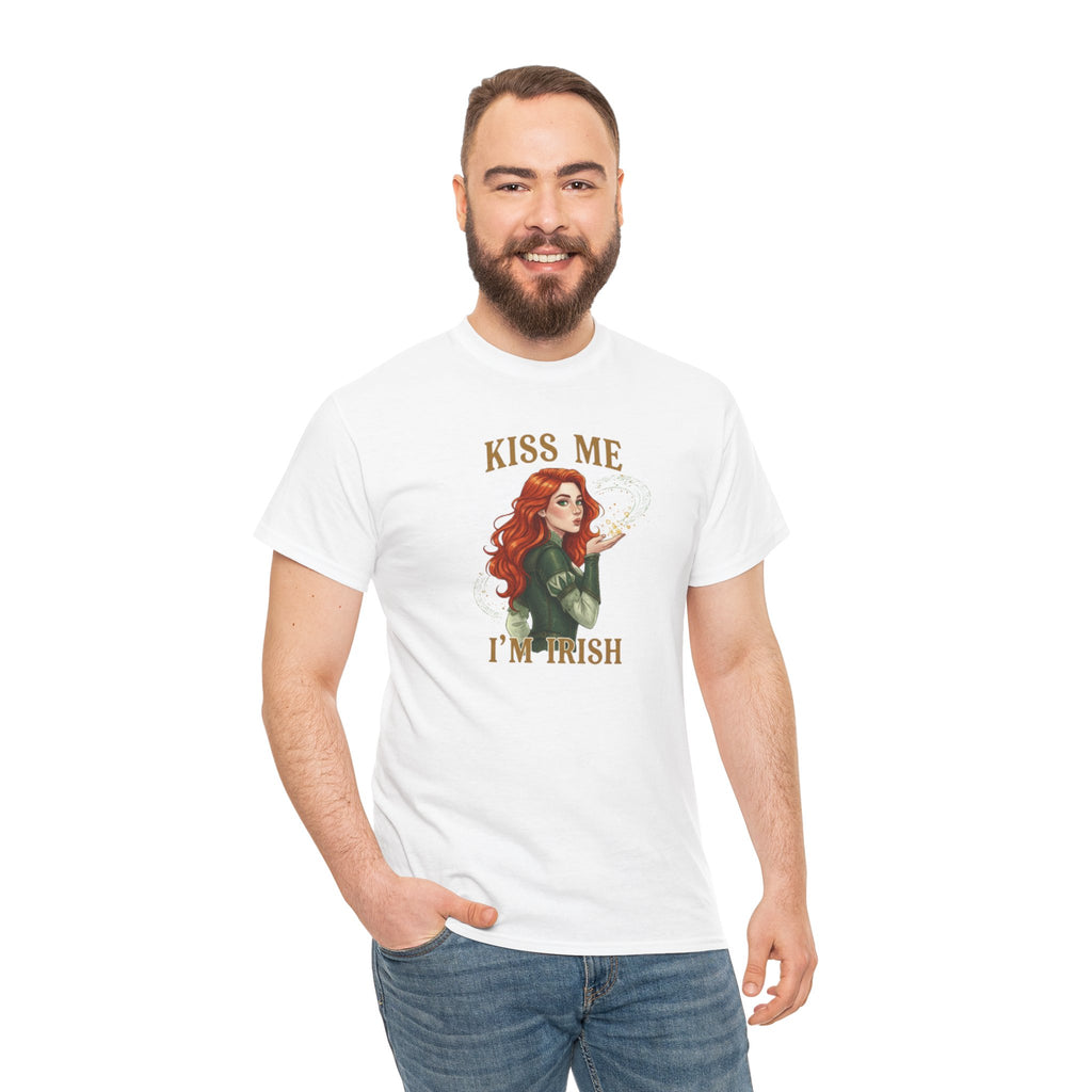 Kiss Me I'm Irish T‑Shirt — Redhead St. Patrick’s Day Tee