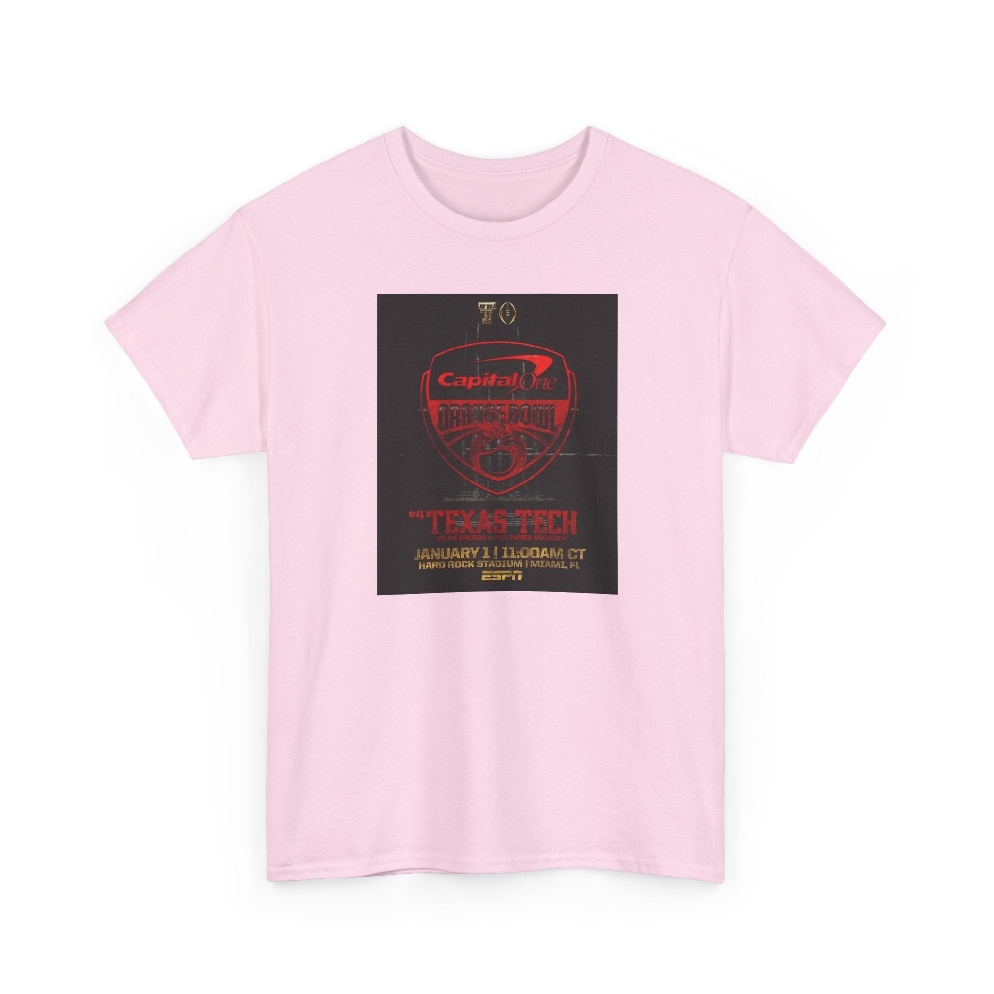 Texas Tech Football Game Poster Tee — College Bowl Game 11:00AM Jan 1 Shirt