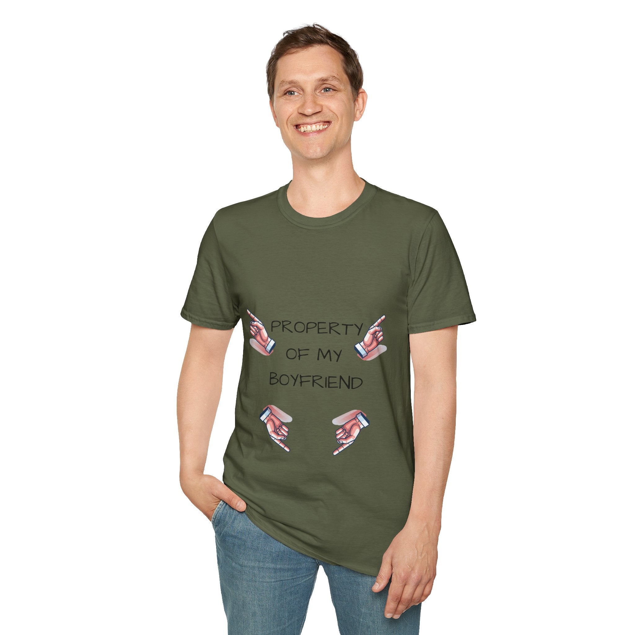 Unisex Couple's Graphic Tee, Trendy Relationship Shirt, Property of My Boyfriend T-Shirt, Valentine's Day Gift, Casual Wear