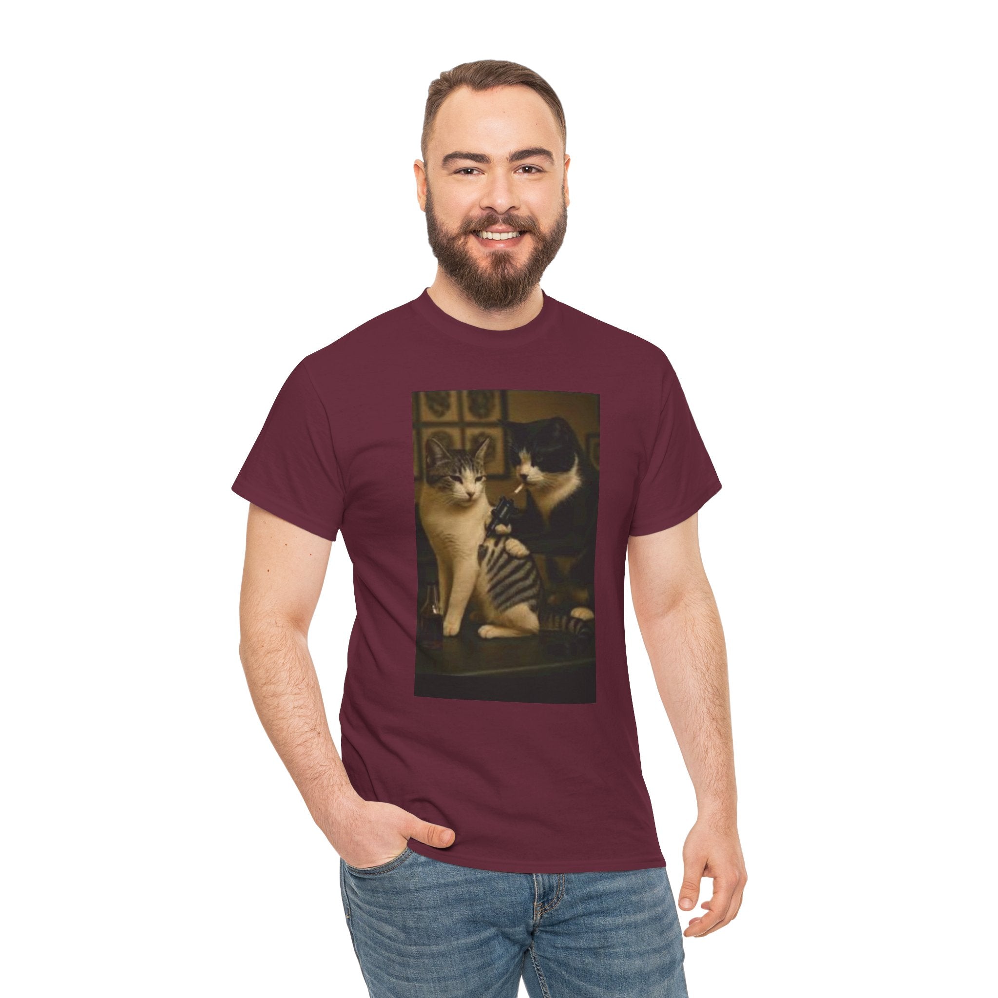 Cat Tatoo-Unisex Heavy Cotton Tee
