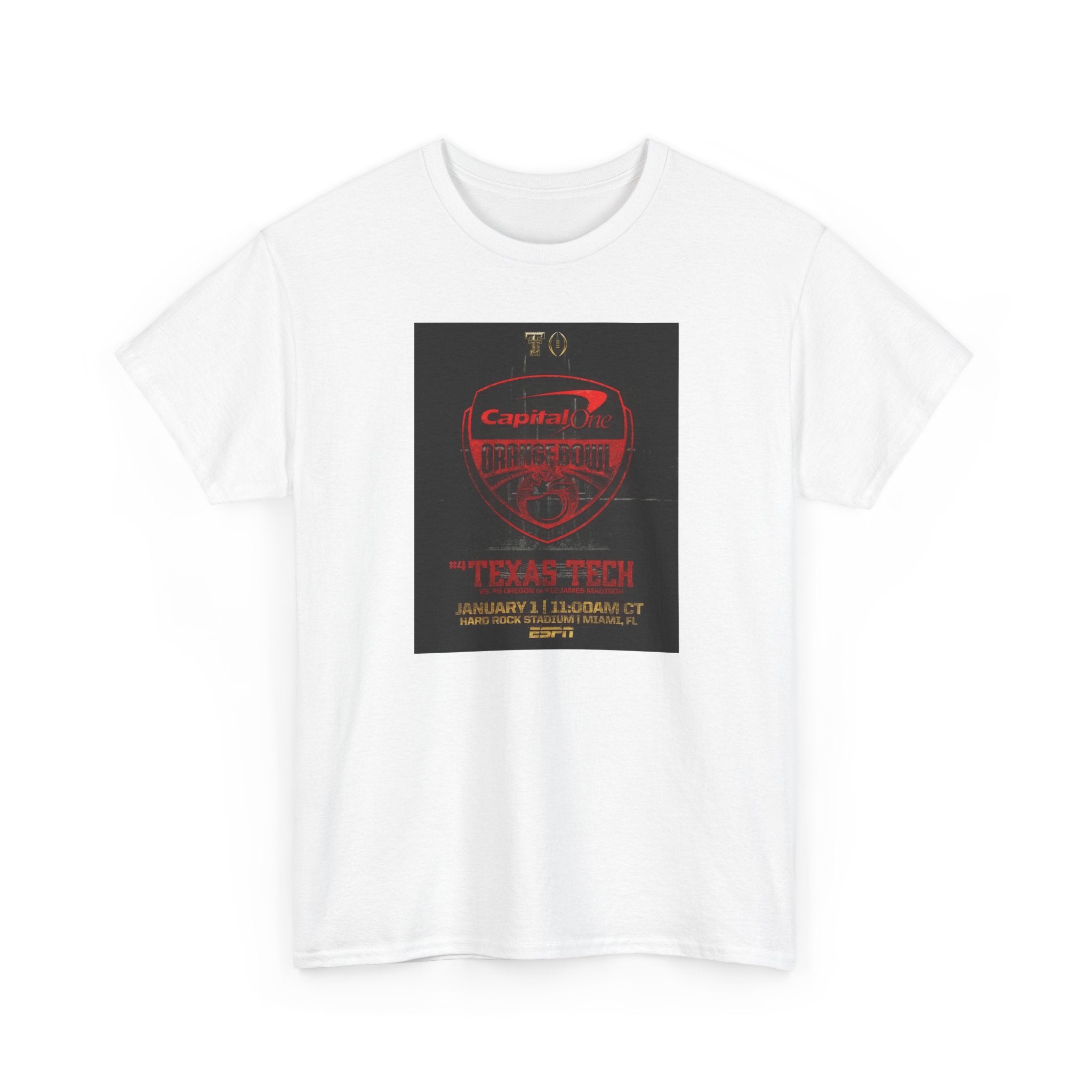 Texas Tech Football Game Poster Tee — College Bowl Game 11:00AM Jan 1 Shirt