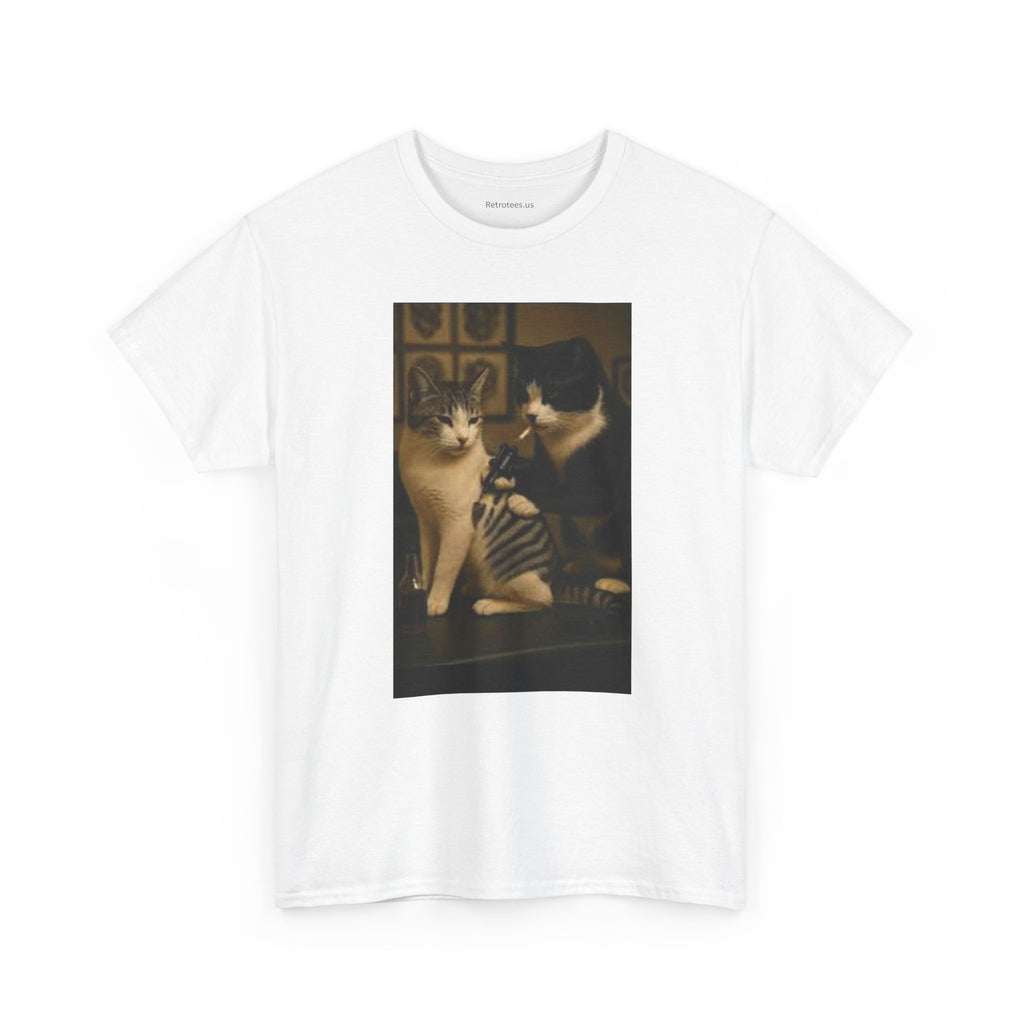 Cat Tatoo-Unisex Heavy Cotton Tee