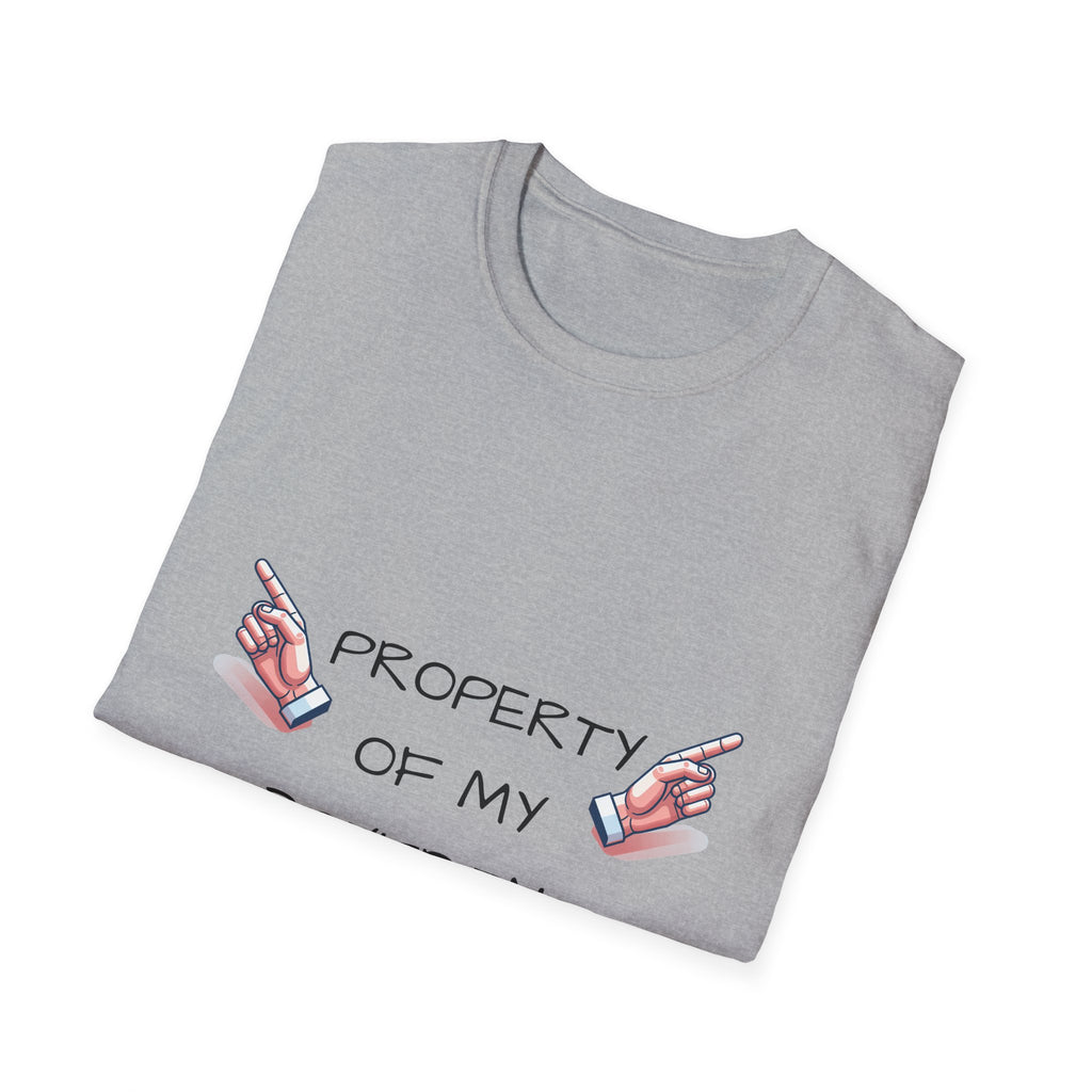 Unisex Couple's Graphic Tee, Trendy Relationship Shirt, Property of My Boyfriend T-Shirt, Valentine's Day Gift, Casual Wear