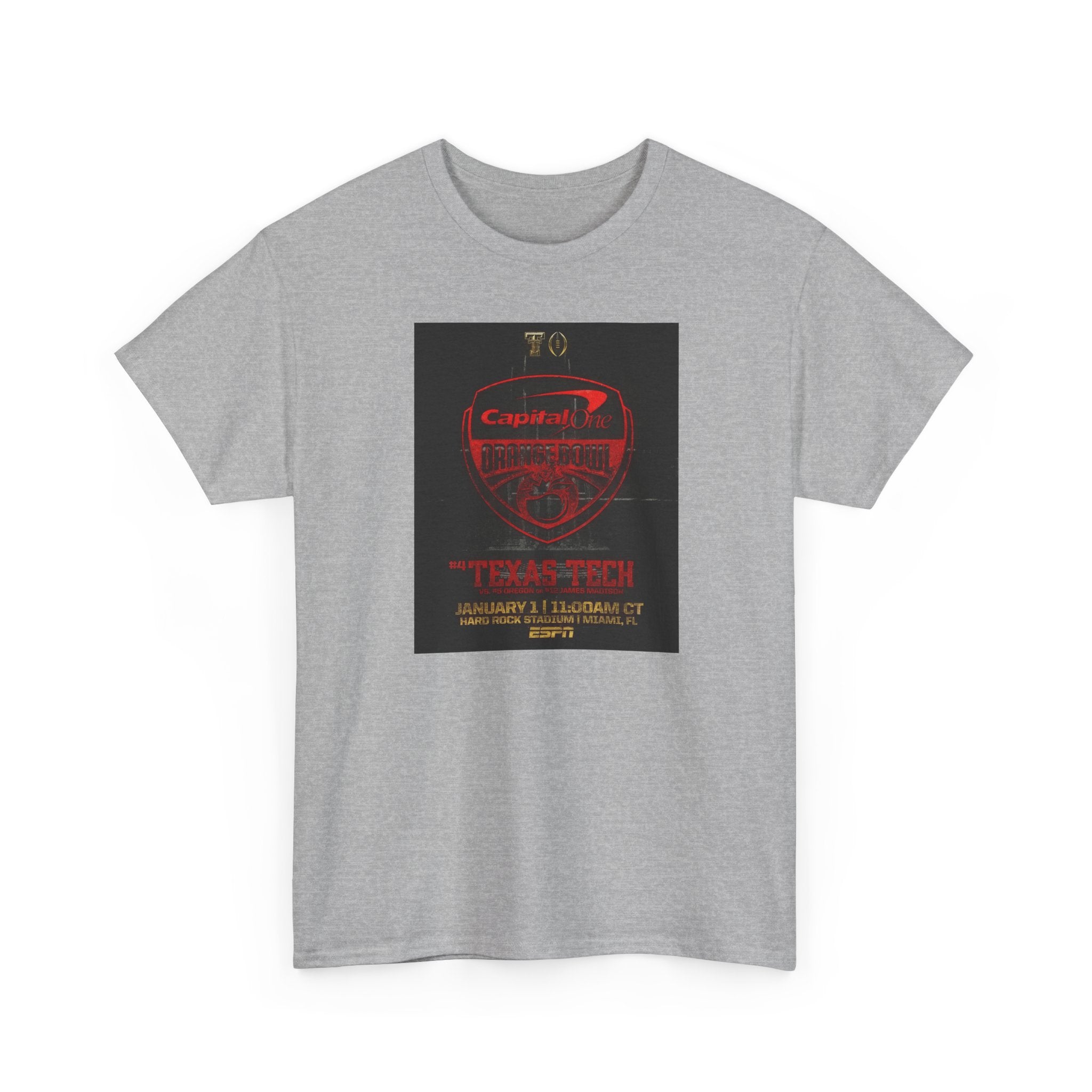 Texas Tech Football Game Poster Tee — College Bowl Game 11:00AM Jan 1 Shirt