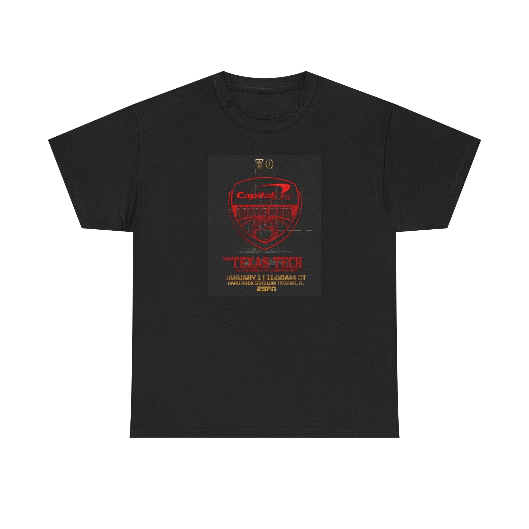 Texas Tech Football Game Poster Tee — College Bowl Game 11:00AM Jan 1 Shirt