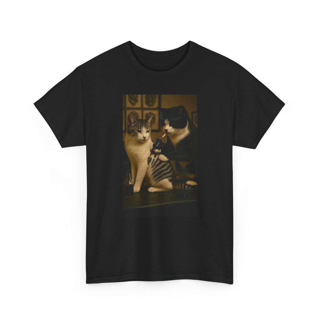 Cat Tatoo-Unisex Heavy Cotton Tee
