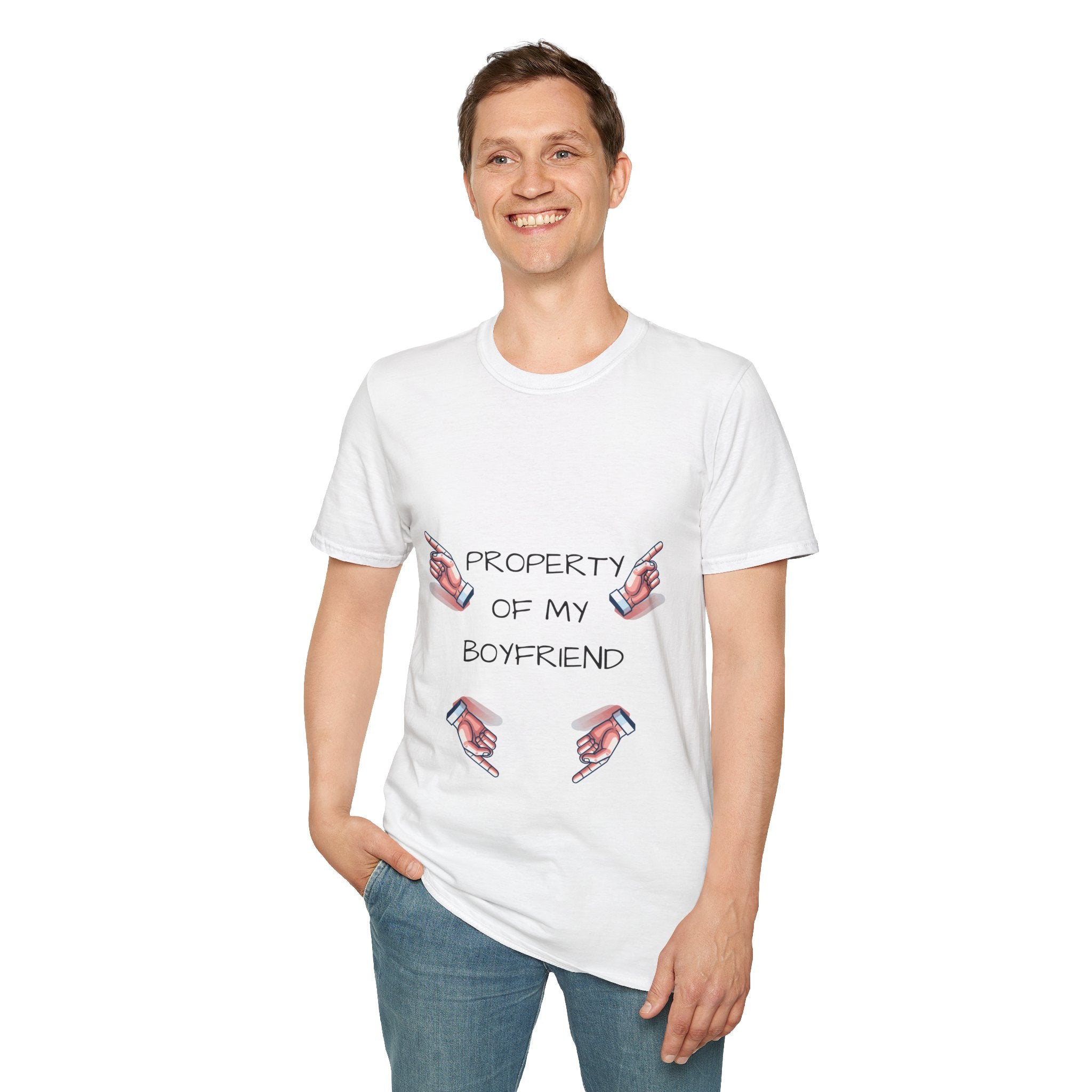 Unisex Couple's Graphic Tee, Trendy Relationship Shirt, Property of My Boyfriend T-Shirt, Valentine's Day Gift, Casual Wear