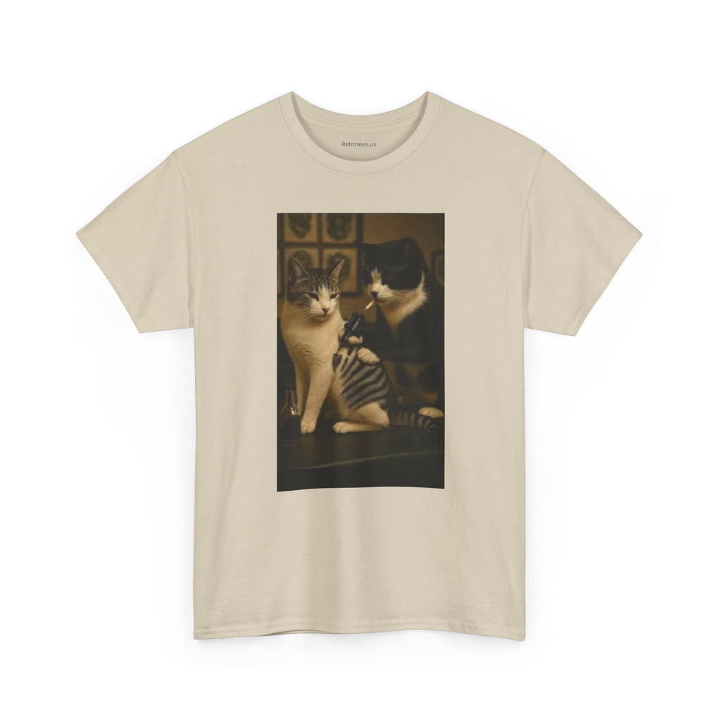 Cat Tatoo-Unisex Heavy Cotton Tee