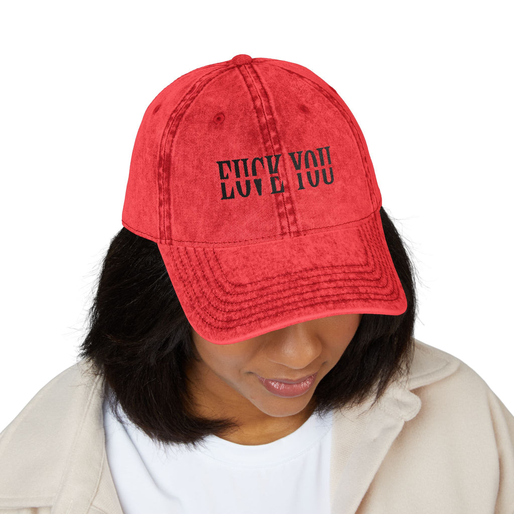 Vintage "Love You" embroidery hat