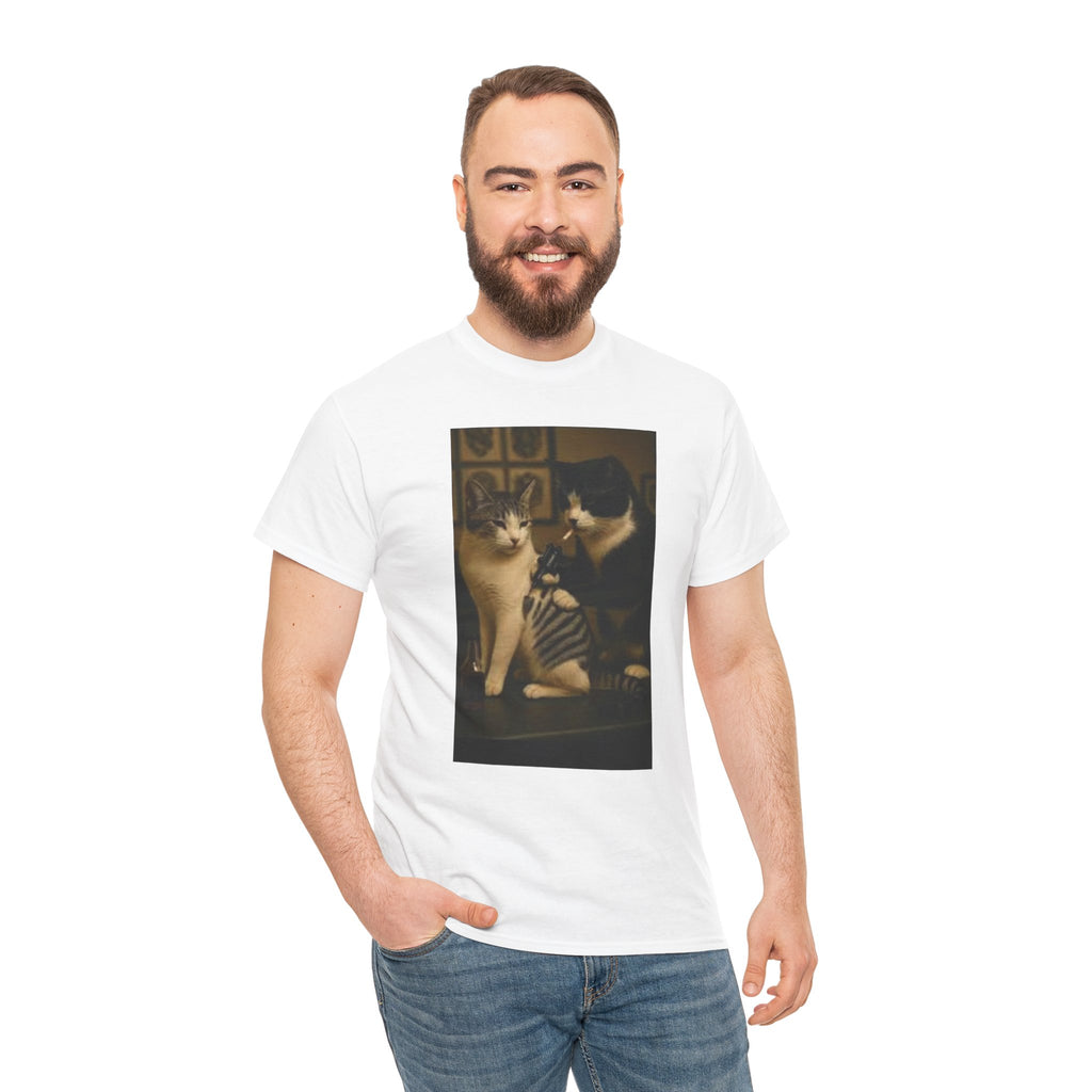 Cat Tatoo-Unisex Heavy Cotton Tee