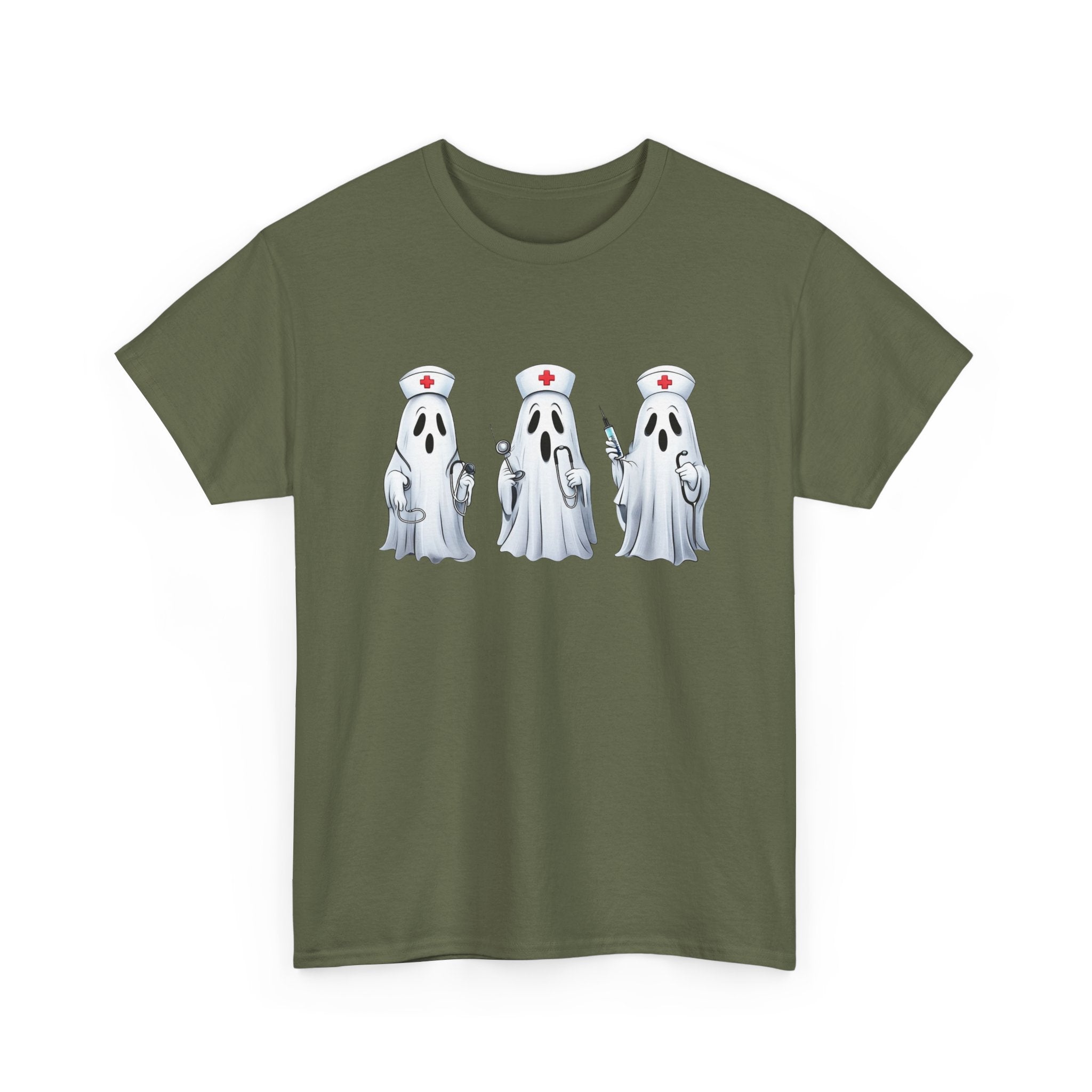 Ghostly Nurses Unisex Heavy Cotton Tee