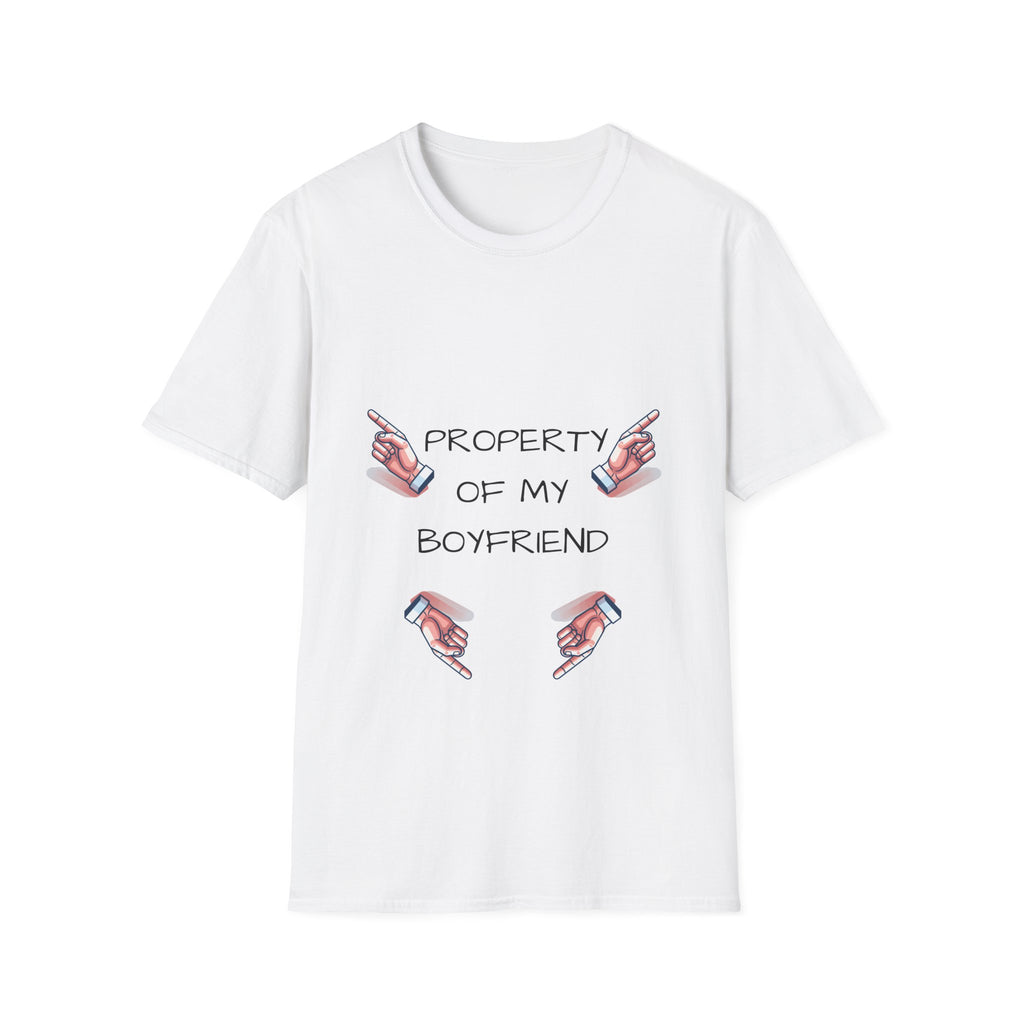 Unisex Couple's Graphic Tee, Trendy Relationship Shirt, Property of My Boyfriend T-Shirt, Valentine's Day Gift, Casual Wear