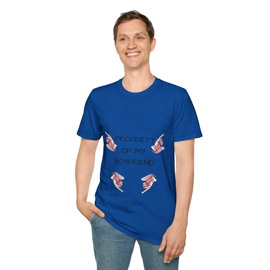 Unisex Couple's Graphic Tee, Trendy Relationship Shirt, Property of My Boyfriend T-Shirt, Valentine's Day Gift, Casual Wear