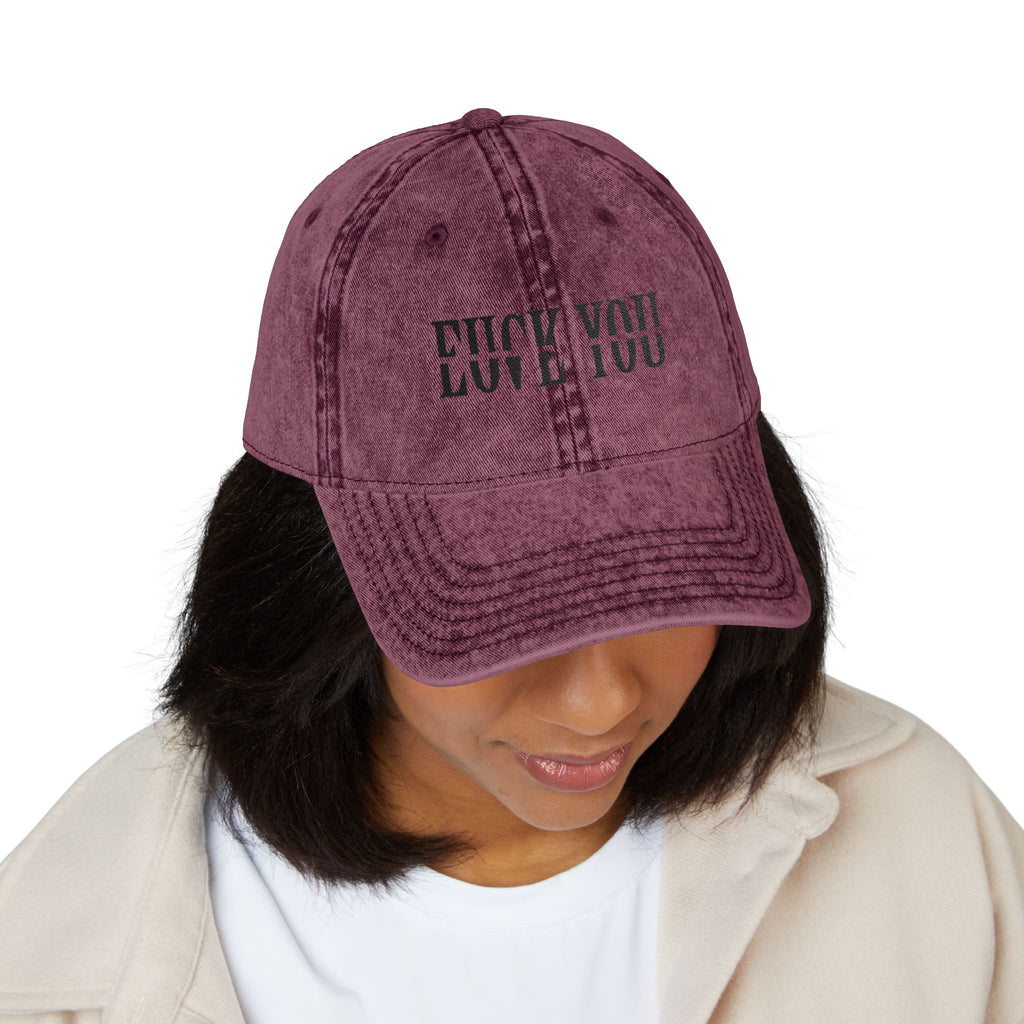 Vintage "Love You" embroidery hat