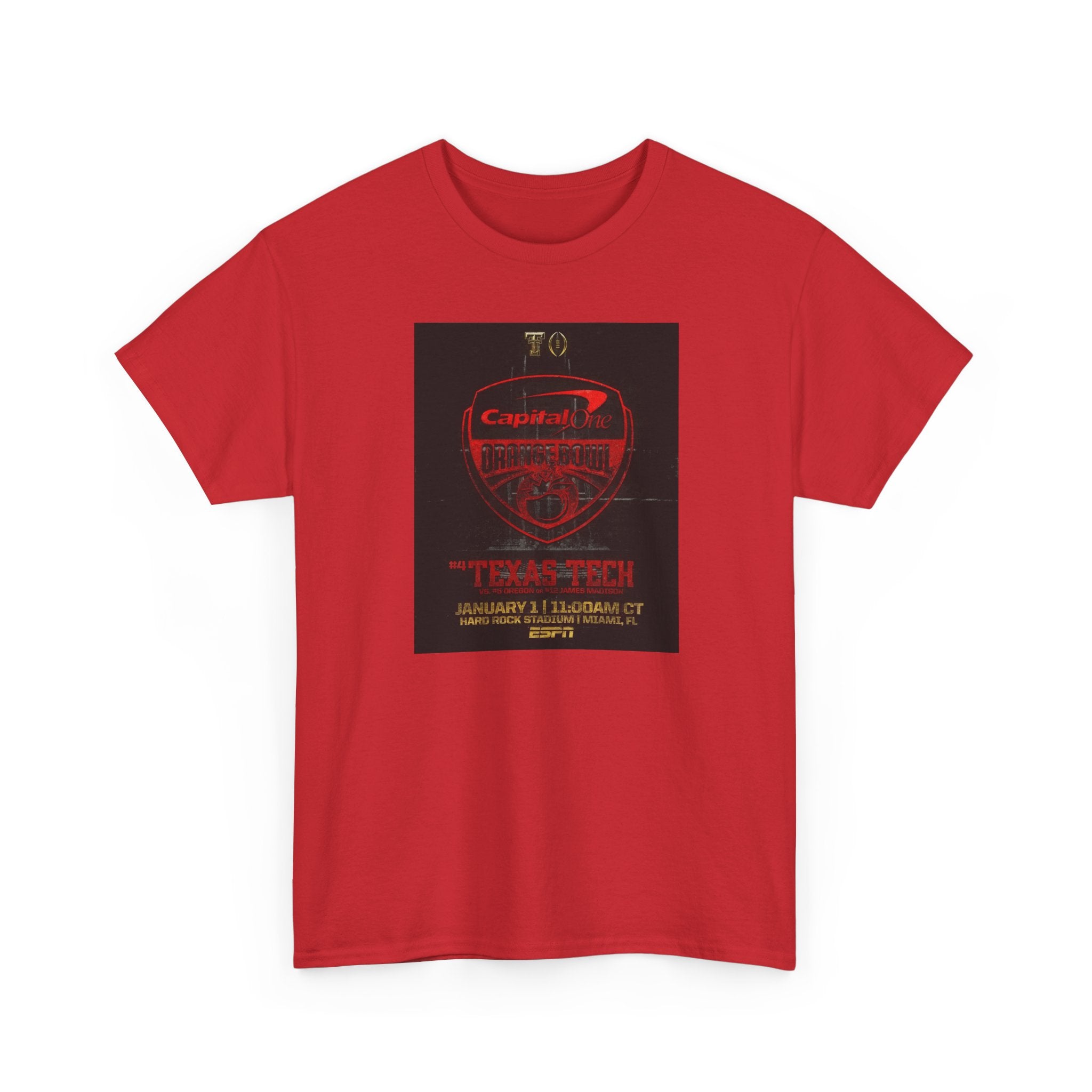 Texas Tech Football Game Poster Tee — College Bowl Game 11:00AM Jan 1 Shirt