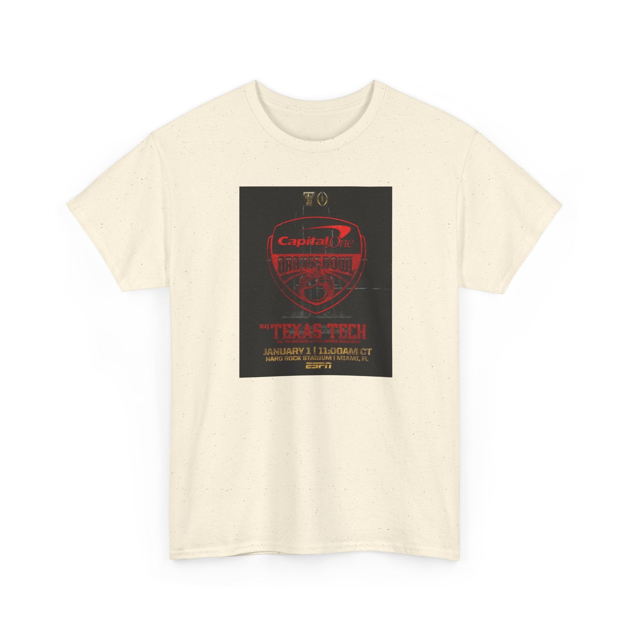 Texas Tech Football Game Poster Tee — College Bowl Game 11:00AM Jan 1 Shirt