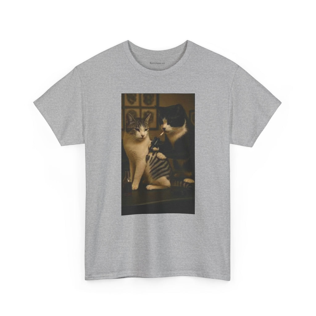 Cat Tatoo-Unisex Heavy Cotton Tee