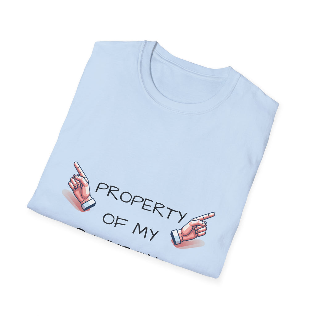 Unisex Couple's Graphic Tee, Trendy Relationship Shirt, Property of My Boyfriend T-Shirt, Valentine's Day Gift, Casual Wear