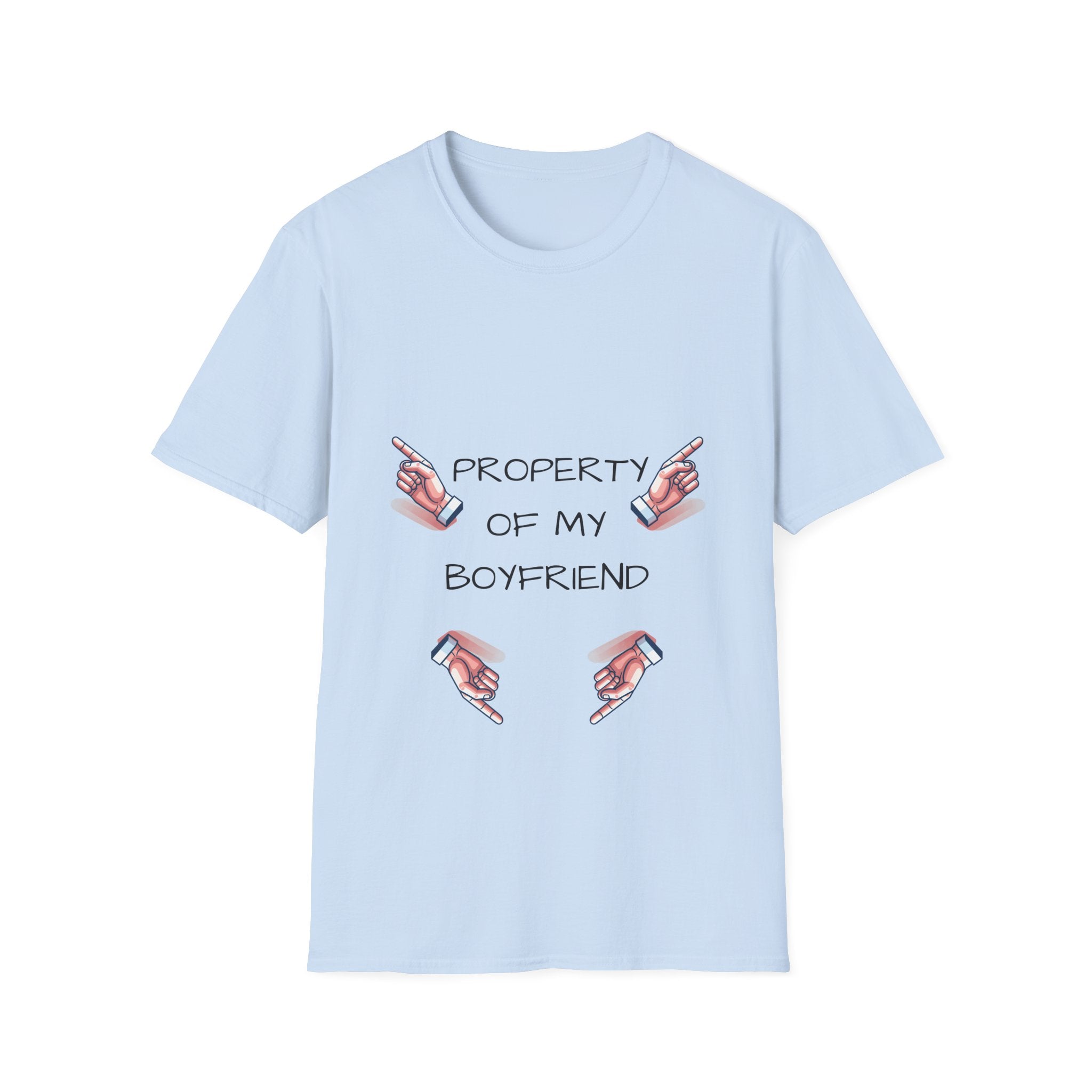 Unisex Couple's Graphic Tee, Trendy Relationship Shirt, Property of My Boyfriend T-Shirt, Valentine's Day Gift, Casual Wear