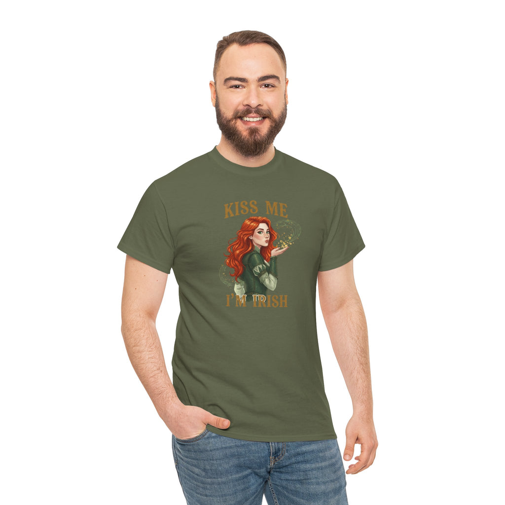 Kiss Me I'm Irish T‑Shirt — Redhead St. Patrick’s Day Tee