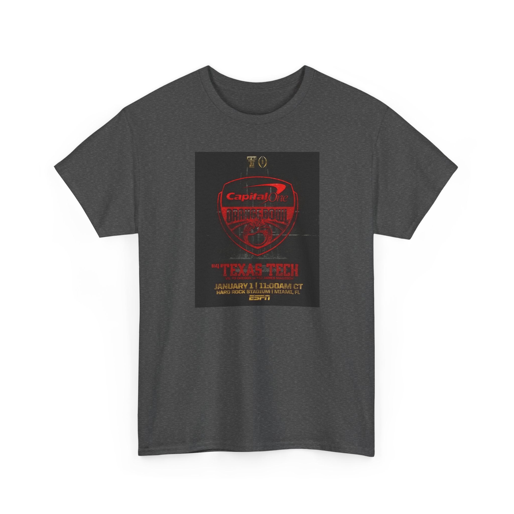 Texas Tech Football Game Poster Tee — College Bowl Game 11:00AM Jan 1 Shirt