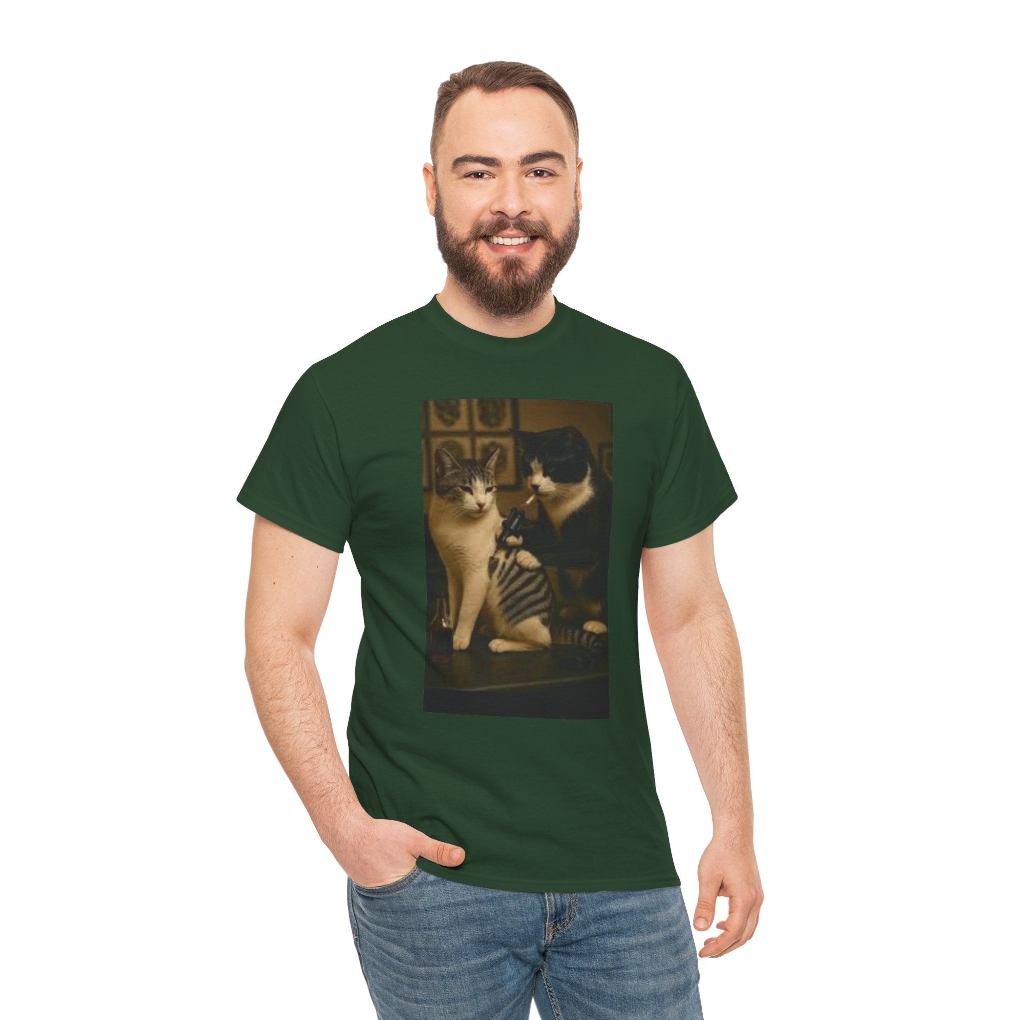 Cat Tatoo-Unisex Heavy Cotton Tee