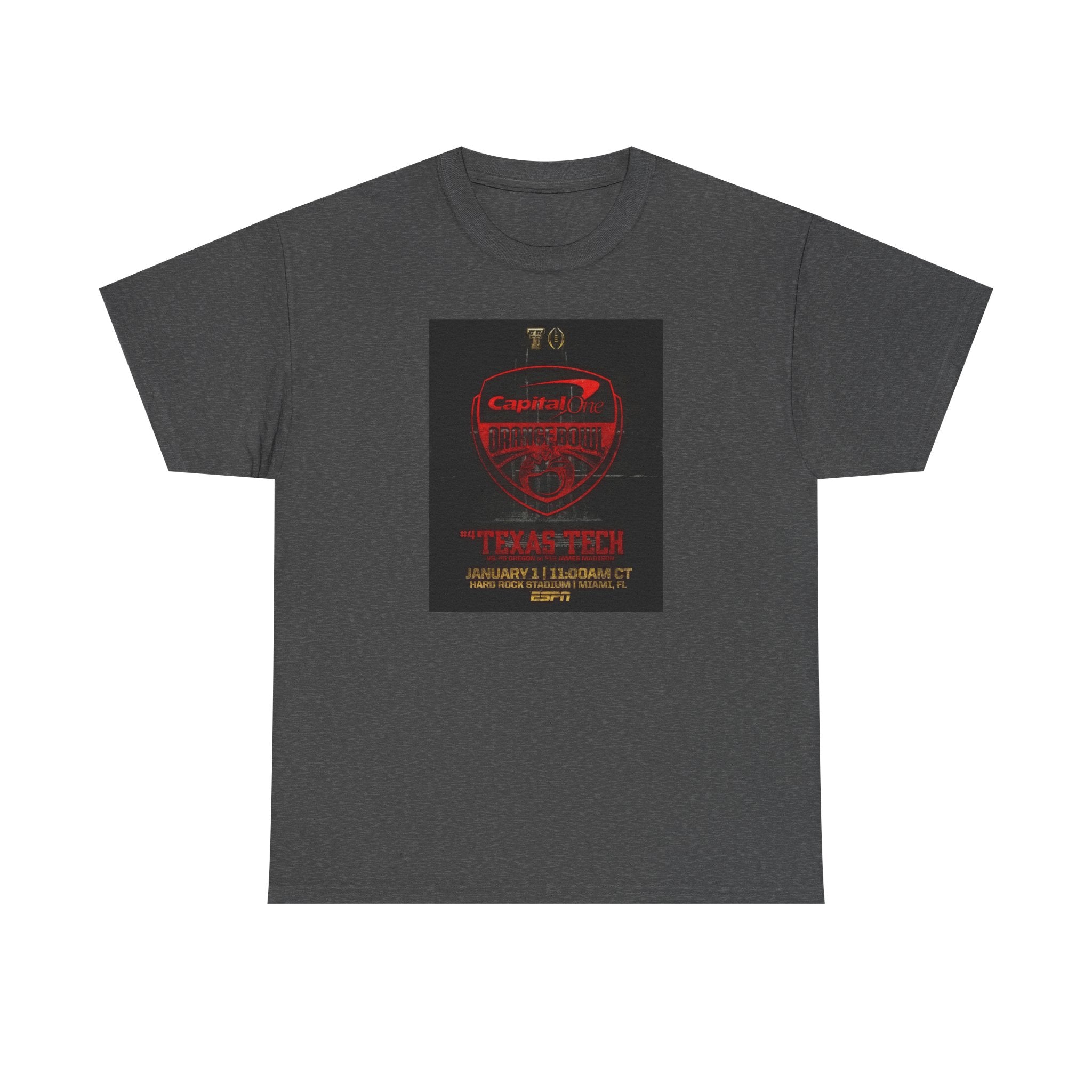 Texas Tech Football Game Poster Tee — College Bowl Game 11:00AM Jan 1 Shirt