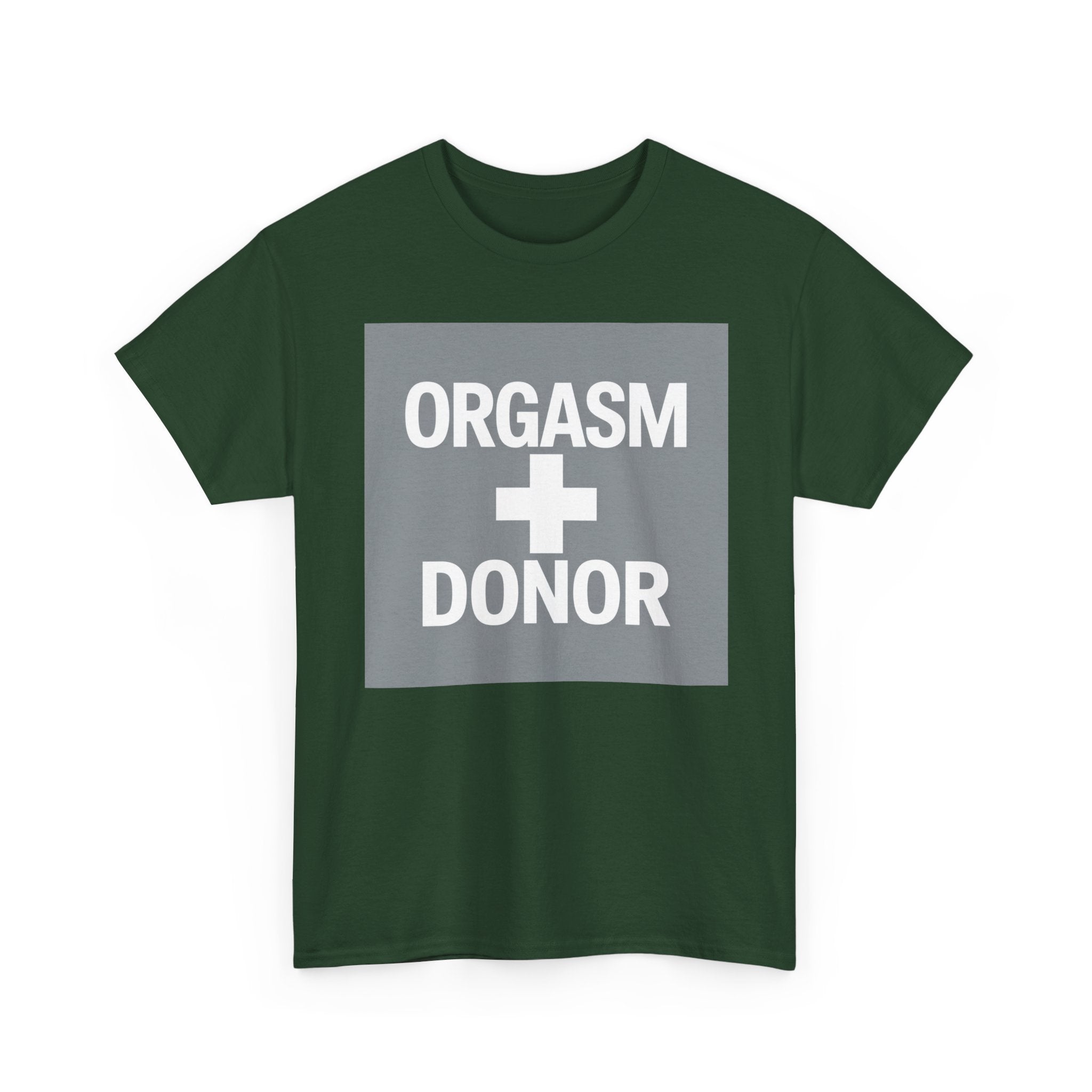 Humorous Unisex Cotton Tee - 'Orgasm + Donor' Graphic Tee, Funny Gift for Friends, Casual Wear, Party Apparel, Quirky Statement Shirt